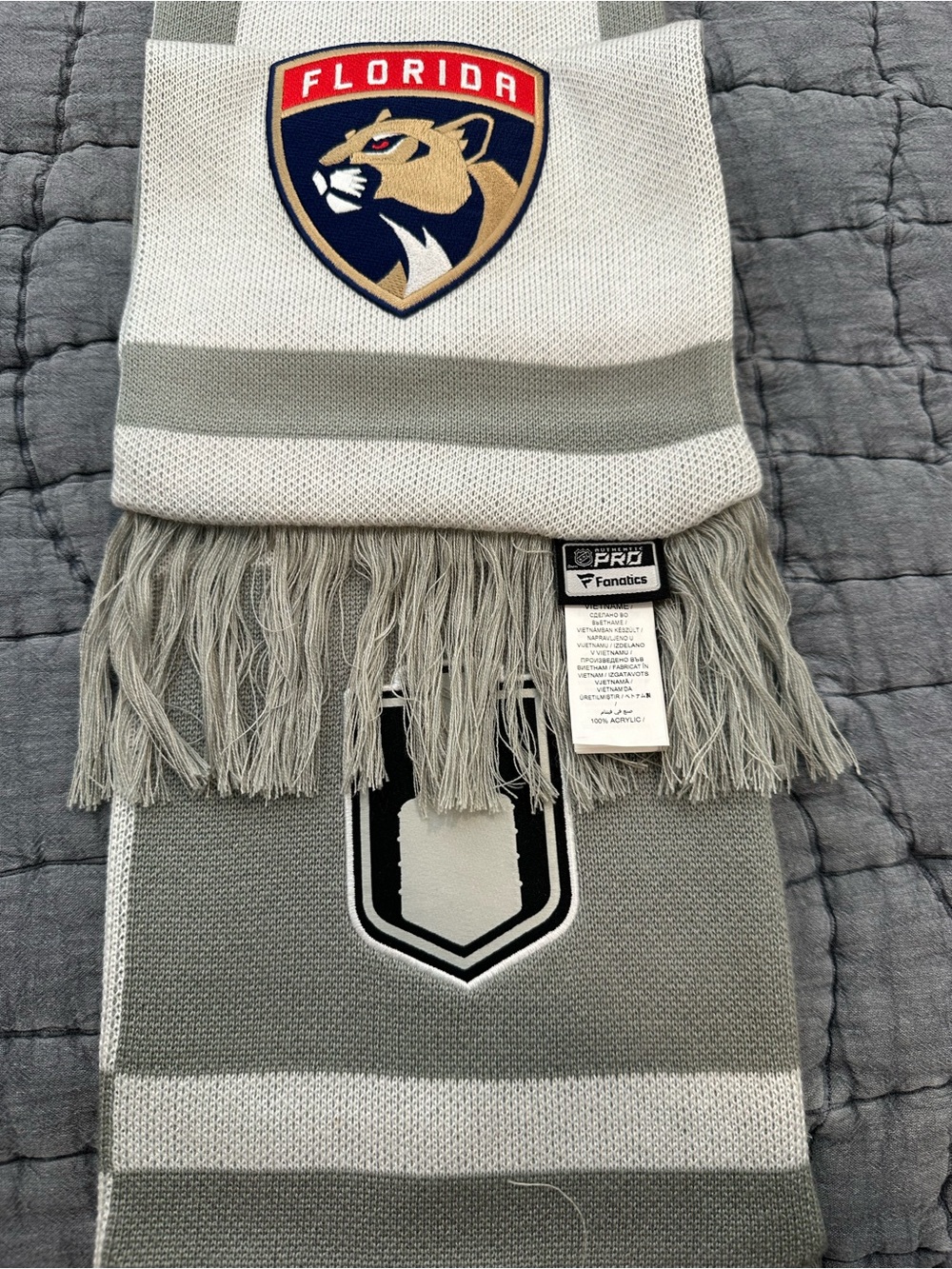 Florida Panthers Fan Scarf — Gray Team Logo Scarf by Fanatics